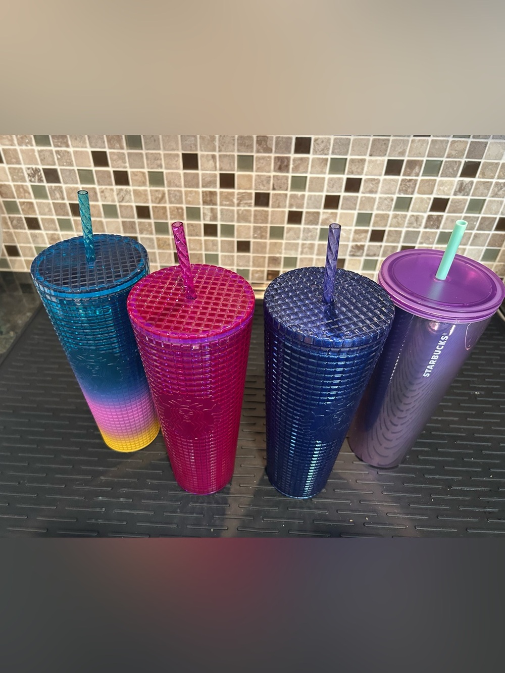 NWT, Starbucks Set of 4 Tumblers in assorted colors with Pride